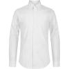 imageCalvin Klein Boys Long Sleeve Patterned Dress Shirt ButtonDown Style with Cuffs ampamp Shirttail HemWhite Dobby Stripe
