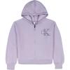 imageCalvin Klein Girls Long Sleeve Full Zip Fleece Hoodie SweatshirtPale Lavender