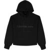 imageCalvin Klein Girls Long Sleeve Popover Fleece Hoodie SweatshirtJumbo Logo Black
