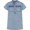 imageCalvin Klein Girls Short Sleeve Lightweight Chambray Denim Shirt DressPatch Pocket Sky
