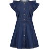 imageCalvin Klein Girls Short Sleeve Lightweight Chambray Denim Shirt DressVintage Dark Wash