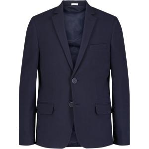 imageCalvin Klein Boys BiStretch Blazer Suit Jacket 2Button Single Breasted Closure Buttoned Cuffs ampamp Front Flap PocketsNavy Infinite