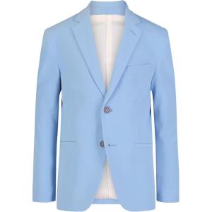 imageCalvin Klein Boys Blazer Suit Jacket 2Button Single Breasted Closure Buttoned Cuffs ampamp Front Flap PocketsBel Air Blue Performance