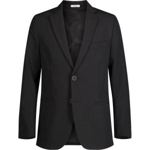 imageCalvin Klein Boys Blazer Suit Jacket 2Button Single Breasted Closure Buttoned Cuffs ampamp Front Flap PocketsBlack Performance