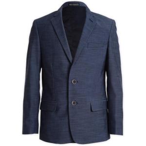 imageCalvin Klein Boys Blazer Suit Jacket 2Button Single Breasted Closure Buttoned Cuffs ampamp Front Flap PocketsBlue Weave