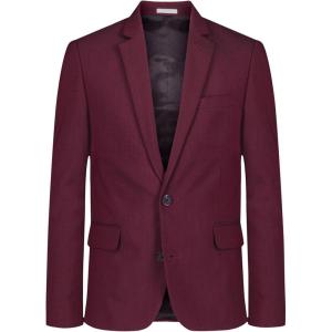 imageCalvin Klein Boys Blazer Suit Jacket 2Button Single Breasted Closure Buttoned Cuffs ampamp Front Flap PocketsDark Red