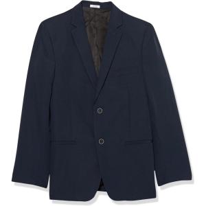 imageCalvin Klein Boys Blazer Suit Jacket 2Button Single Breasted Closure Buttoned Cuffs ampamp Front Flap PocketsNavy Performance