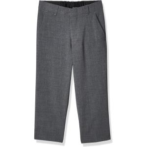 imageCalvin Klein Boys FlatFront BiStretch Dress Pant Straight Leg Fit Belt Loops ampamp Front PocketsGrey Heather