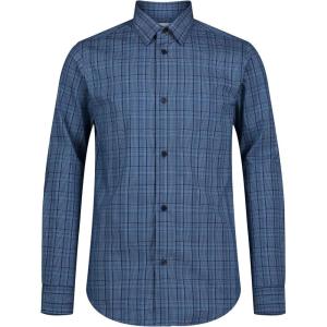 imageCalvin Klein Boys Long Sleeve Patterned Dress Shirt ButtonDown Style with Cuffs ampamp Shirttail HemAzure Blue Plaid