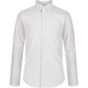 imageCalvin Klein Boys Long Sleeve Patterned Dress Shirt ButtonDown Style with Cuffs ampamp Shirttail HemBurgundy Dot