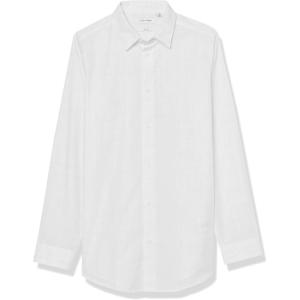 imageCalvin Klein Boys Long Sleeve Patterned Dress Shirt ButtonDown Style with Cuffs ampamp Shirttail HemLight Lilac