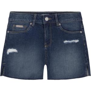 imageCalvin Klein Girls Boyfriend Fit Stretch Denim Jean ShortsAuthenticDistressed Monogram