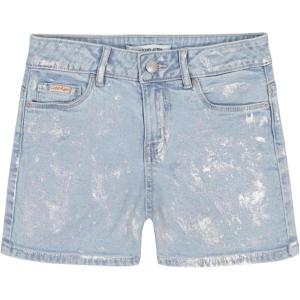 imageCalvin Klein Girls Boyfriend Fit Stretch Denim Jean ShortsCirrus ShineFoil Print