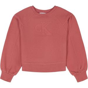 imageCalvin Klein Girls Long Sleeve Popover Cozy Crew Neck SweatshirtFrench Terry Mauvewood