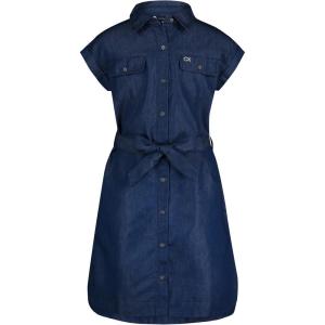 imageCalvin Klein Girls Short Sleeve Lightweight Chambray Denim Shirt DressDark Chambray