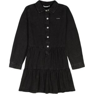 imageCalvin Klein Girls Short Sleeve Lightweight Chambray Denim Shirt DressNoire