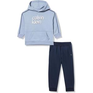imageCalvin Klein boys 2 Pc Hooded Jogger SetFlintstoneNavy Blazer