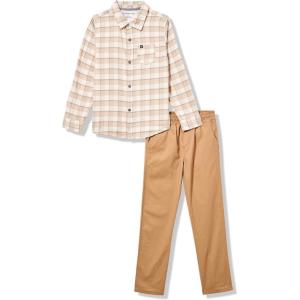imageCalvin Klein boys 2 Pc Woven Woven Pant SetPlaidTigers Eye