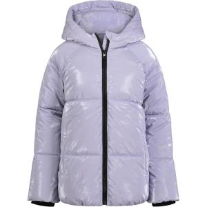 imageCalvin Klein girls Short Length Hooded Winter Puffer Jacket With Fleece LiningLiquid Shine Cosmic Ray