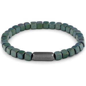 imageCalvin Klein Mens Jewelry  Square Hematite Beaded Bracelet  Adjustable and Comfortable  Fashion Statement for Everyday Wear  Gift for HimGreen Matte