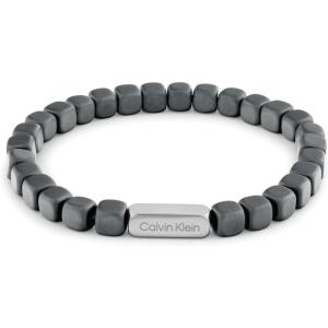 imageCalvin Klein Mens Jewelry  Square Hematite Beaded Bracelet  Adjustable and Comfortable  Fashion Statement for Everyday Wear  Gift for HimGrey Matte