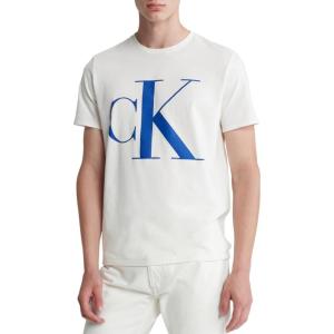imageCalvin Klein Mens Monogram Logo Crewneck TShirtEgret