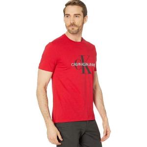 imageCalvin Klein Mens Monogram Logo Crewneck TShirtTango Red Unbox