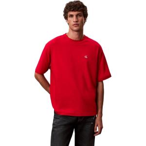 imageCalvin Klein Mens Relaxed Fit Archive Logo Crewneck TShirtBerry Sangria