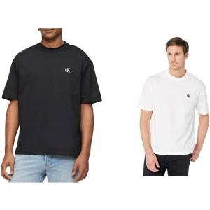 imageCalvin Klein Mens Relaxed Fit Archive Logo Crewneck TShirtBlack Beauty  Brilliant White