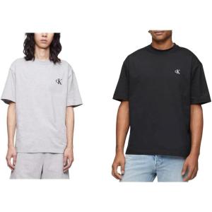 imageCalvin Klein Mens Relaxed Fit Archive Logo Crewneck TShirtHeroic Grey Heather  Black Beauty