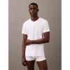 imageCalvin Klein Mens Cotton Stretch 3Pack UndershirtsBlack  Grey Heather  White Crewneck