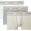 imageCalvin Klein Mens Pima Cotton 3Pack TrunkOyster Gray  Grey Heather  White