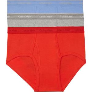 imageCalvin Klein Mens Cotton Classics 3Pack BriefGlacierGrey HeatherMolten