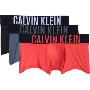 imageCalvin Klein Mens Intense Power 3Pack Low Rise TrunkBlack  Turbulence  Vermillion Brown