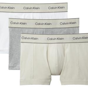 imageCalvin Klein Mens Pima Cotton 3Pack TrunkOyster Gray  Grey Heather  White