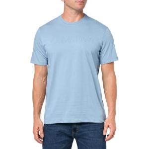 imageCalvin Klein Mens Relaxed Fit CK Logo Crewneck TShirtFaded Denim