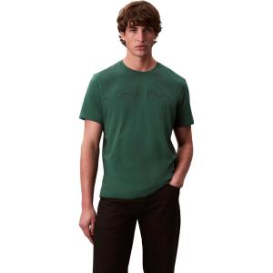 imageCalvin Klein Mens Relaxed Fit CK Logo Crewneck TShirtHunter Green