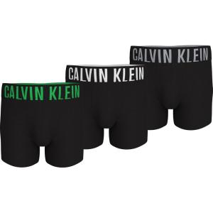 imageCalvin Klein mens Intense Power 3pack Boxer BriefBlack Bodies W Misty Grey  White  Blossom Green Logos
