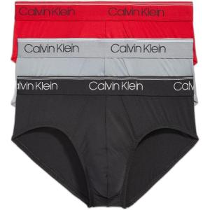 imageCalvin Klein mens Micro Stretch 3pack BriefBlack  Convoy  Red Gala
