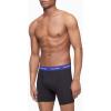 imageCalvin Klein Mens Cotton Stretch 3Pack Boxer BriefBlack Bodies W Hemisphere Blue  Direct Green  Blue Flannel