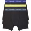imageCalvin Klein Mens Cotton Stretch 3Pack Boxer BriefBlack Bodies W Hemisphere Blue  Direct Green  Blue Flannel