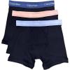 imageCalvin Klein Mens Cotton Stretch 3Pack Boxer BriefBlack Bodies W Vintage Indigo  Melon Frenzy  Halogen Blue Wbs