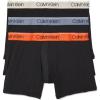 imageCalvin Klein Mens Micro Stretch 3pack Boxer BriefBlack Bodies W Asphalt Grey  Mudstone  Acid Orange