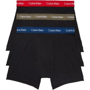 imageCalvin Klein Mens Cotton Stretch 3Pack Boxer BriefBlack Bodies W Aspen  Berry Sangria  Lake Crest Blue Wbs