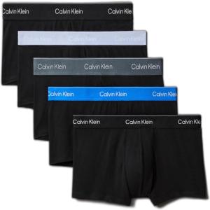 imageCalvin Klein Mens Icon Cotton Stretch 5Pack Low Rise TrunkBlack Bodies W Black  Royalty  Casual Blue  Turbulence  Black Wbs