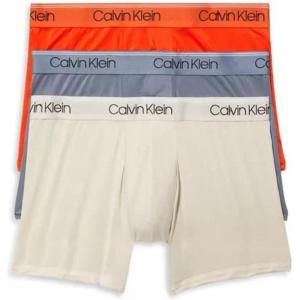 imageCalvin Klein Mens Micro Stretch 3pack Boxer BriefAsphalt Grey  Mudstone  Acid Orange