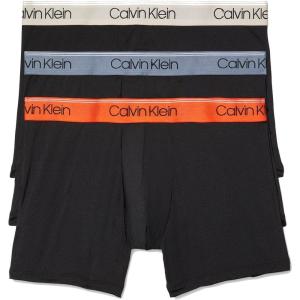 imageCalvin Klein Mens Micro Stretch 3pack Boxer BriefBlack Bodies W Asphalt Grey  Mudstone  Acid Orange