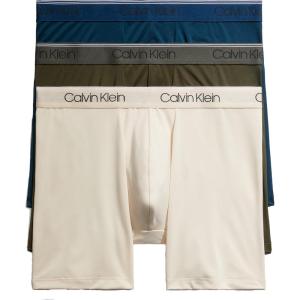 imageCalvin Klein Mens Micro Stretch 3pack Boxer BriefOlive  Tapioca  Legion Blue