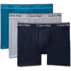 imageCalvin Klein Mens Micro Stretch 3pack Boxer BriefSleet  Teal Marine  Shoreline