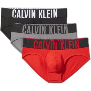 imageCalvin Klein mens Intense Power 3pack Hip BriefBlack  Grey Sky  Pompeian Red